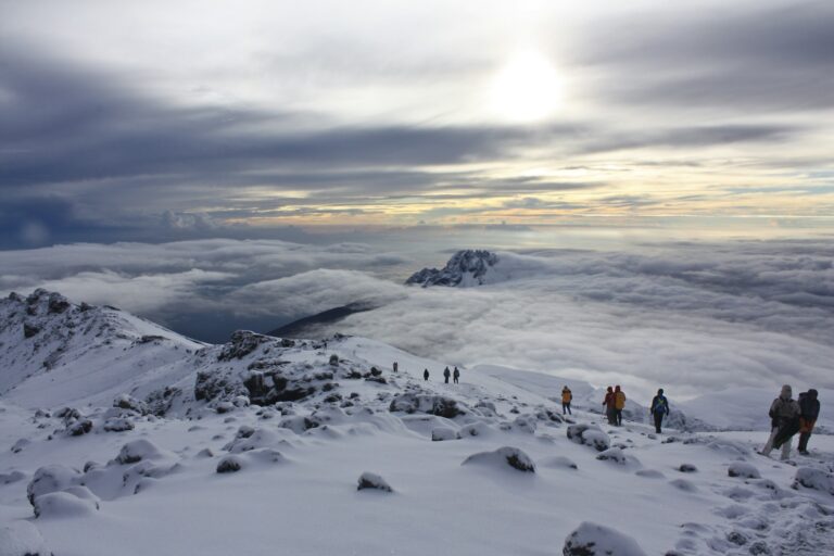 Sunrise above the clouds near Uhuru Peak
